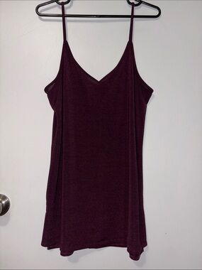 LARGE Dynamite V-Neck Sheer Plum TANK TOP - FUC